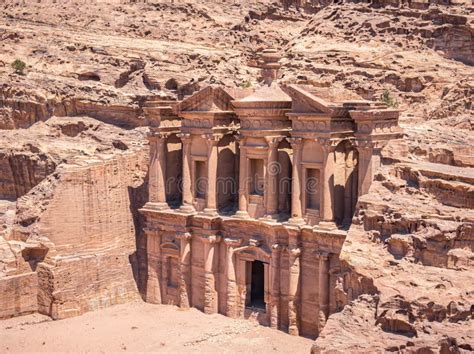 Ad Deir the Monastery, the Monumental Building Carved in Red Rock in the Ancient City of Petra ...