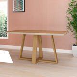 Manhattan Comfort Duffy 62.99 Modern Rectangle Dining Table with Space for 6 in Cinnamon and Off ...
