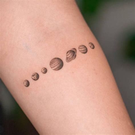 Solar System Silhouette Tattoo