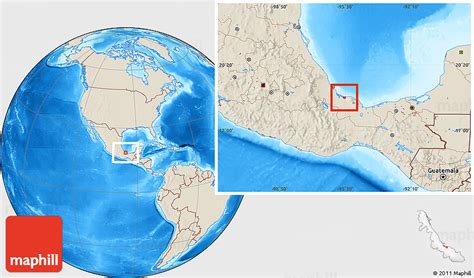 Shaded Relief Location Map of Lerdo De Tejada