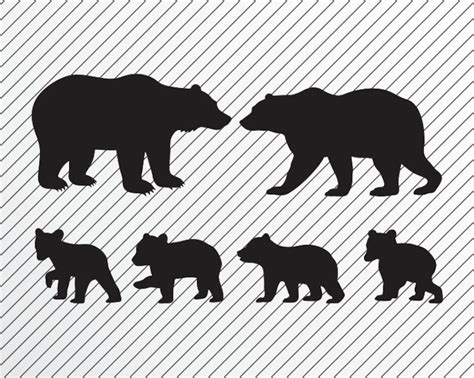 Bear Family SVG Father Mother and Four Cubs Iron on Transfer - Etsy