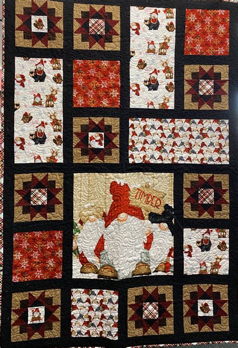 Flannel Christmas Gnomes Quilt