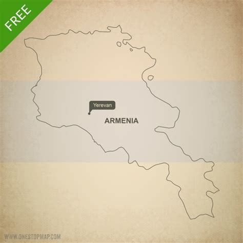 Free Vector Map of Armenia Outline | One Stop Map