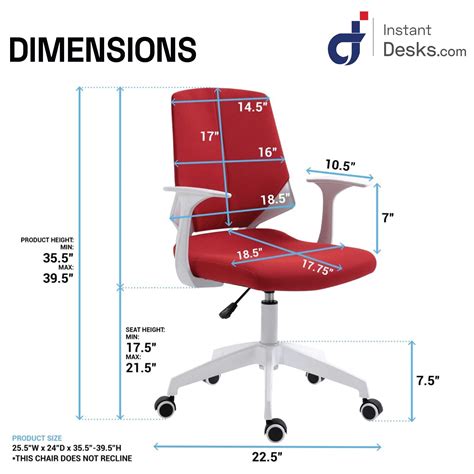 Height Adjustable Mid Back Office Chair – Instant Desks