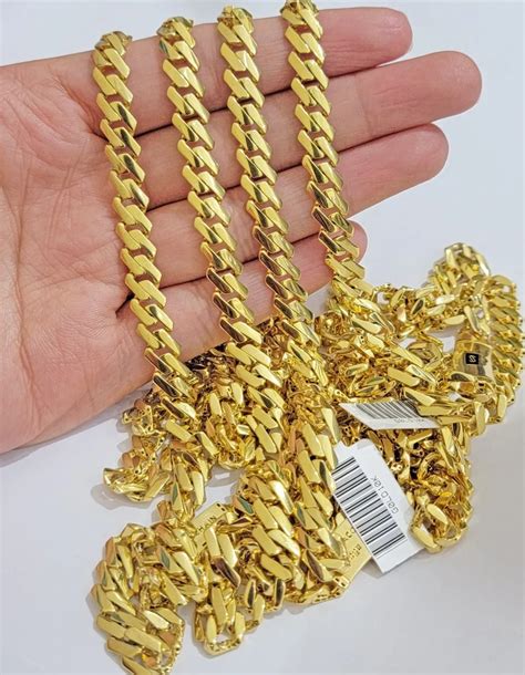 10k Yellow Solid Gold 6mm Miami Cuban Link Chain Necklace, 57% OFF