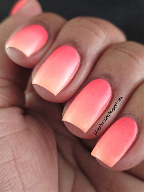 Fairly Charming: Neon Makes Me Happy! | Faded nails, Coral ombre nails, Coral gel nails