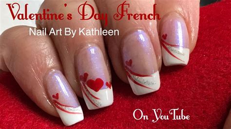Red Valentine Nail Designs Glitter - easy valentine's day nail art - french manicure wit ...