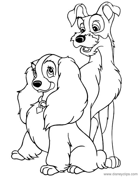 Lady and the Tramp Coloring Pages (2) | Disneyclips.com