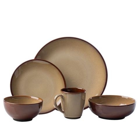 This Nova Brown 40 Piece Stoneware Dinnerware Set Has - vrogue.co