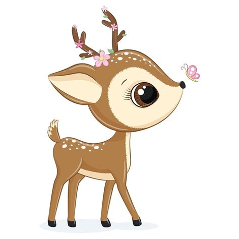 Baby Deer Clipart | Baby deer art, Baby animal drawings, Baby deer