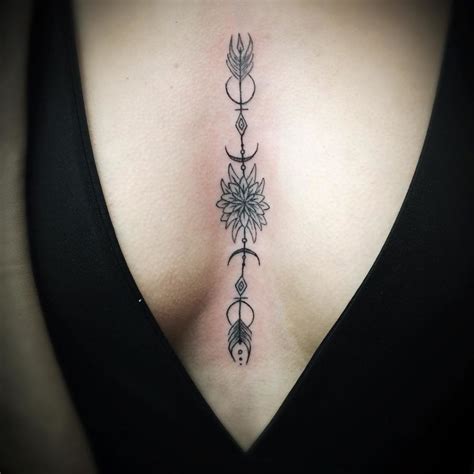 Best 15+ Sternum Tattoo Designs For Women | Sternum tattoo design, Pattern tattoo, Chest tattoos ...