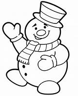 Smiling snowman coloring Page Winter sketch template