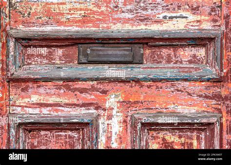 Detail of an old wooden door with layers of paint in Portsmouth, NH Stock Photo - Alamy