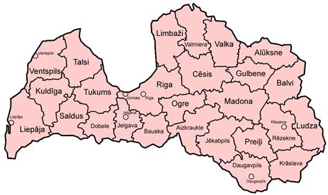 Latvia Districts Named - MapSof.net