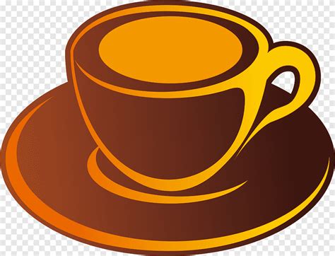 Coffee cup Cafe, Coffee element, hat, orange png | PNGEgg