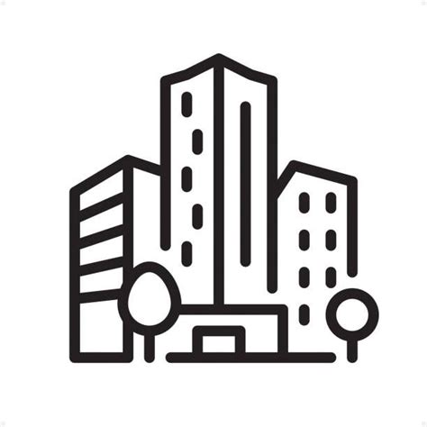 Office Building - Professional outline black and white vector icon ...