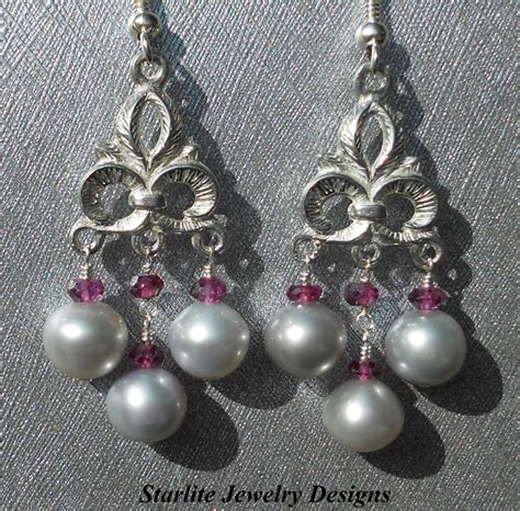 Grey Pearl Earrings ~ Chandelier Pearl Drop Earrings ~ Fle… | Flickr