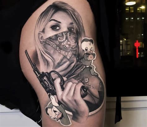 Gangsta girl tattoo by Sergey Shanko | Post 28300