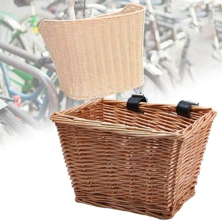 Handwoven Bikes Basket Pet Carrier Bike Liner Bags Basket Front Handlebar Soft Wicker Front ...