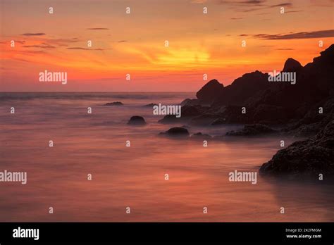 Sunset on Varkala beach, Kerala, India Stock Photo - Alamy