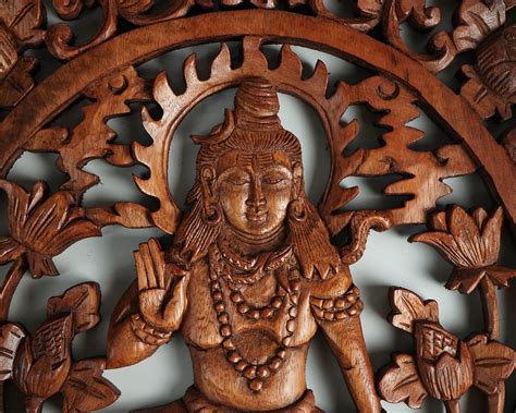 Shiva Wall Decor Hindu God Statue Mahadewa Wooden Art - Etsy