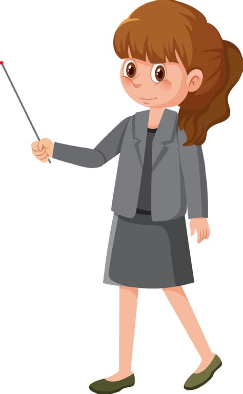 Young woman teacher teaching cartoon character 4654732 Vector Art at ...