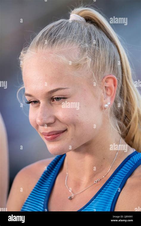 Saga Andersson of Finland competing in the women’s pole vault heats at ...