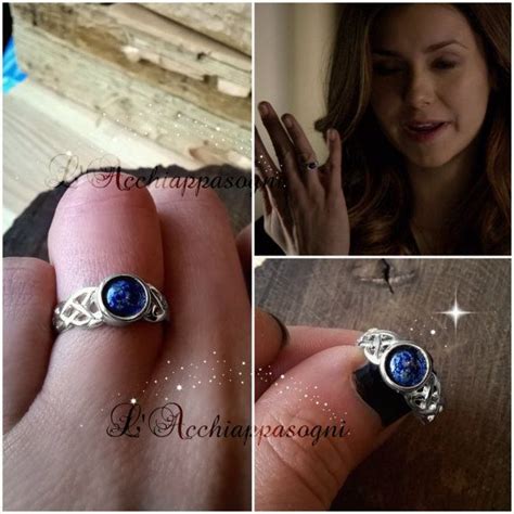 The Vampire Diaries Elena Gilbert Daylight Rings For Women Blue Crystal Ring ...