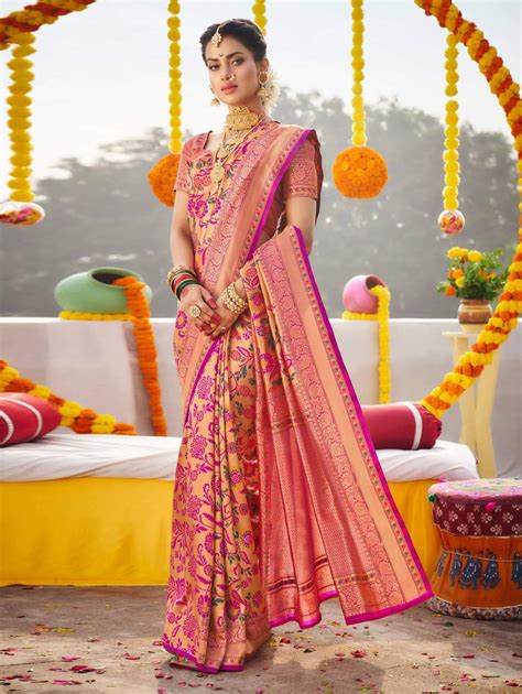 Stylish Kanchipuram Silk Bridal Saree dvz0002472 by dvanza.com