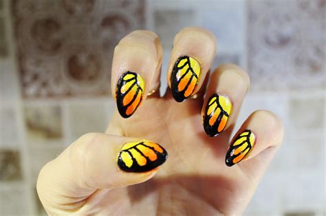 Monarch Butterfly Nail Art - Jersey Girl, Texan Heart