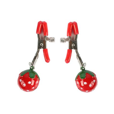 1 Pair Adjustable Adult Games Strawberry Nipple Clamps Clit Clamp Erotic Product Sex Toys for ...