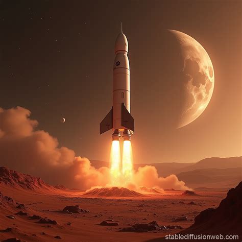 Rocket Landing on Mars | Stable Diffusion Online