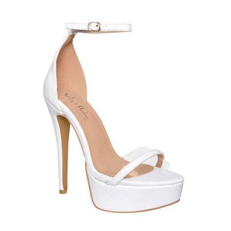 White Platform Ankle Strap High Heels Women Concise Sandals – Onlymaker