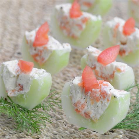 Cucumber and Smoked Salmon Appetizer Canapes Recipe