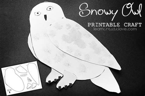 { Snowy Owl Printable Craft } | Owl printables, Snowy owl craft, Owl crafts