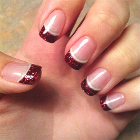 40+ Cute Glitter French Nails Pictures - cute simple short nail designs