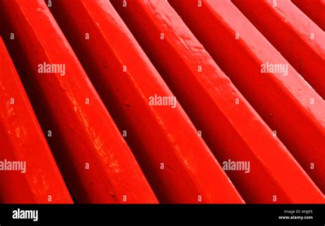 Red Abstract design of train cow catcher Stock Photo - Alamy