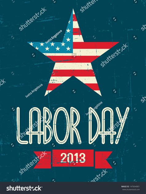 Vintage Design Poster Us Labor Day Stock Vector 147694901 - Shutterstock