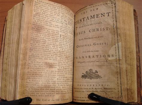 1782 Robert Aitken Bible - The First English Bible Printed in America ...