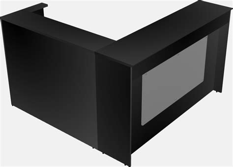 Slick Black L-shaped Reception Desk - Officestock
