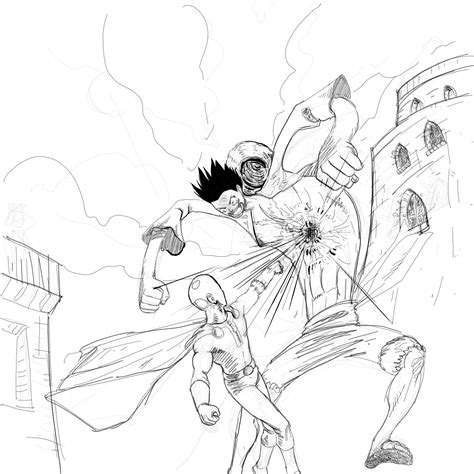 Luffy vs Saitama sketch : r/OnePiece