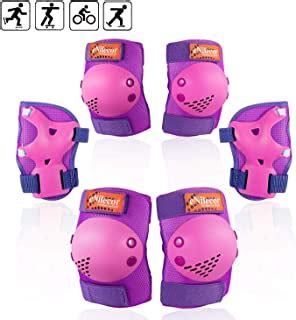 KORIMEFA Kids Protective Gear Set Knee Pads Elbow Pads with Wrist Guards for Kids 3 in 1 Kids ...