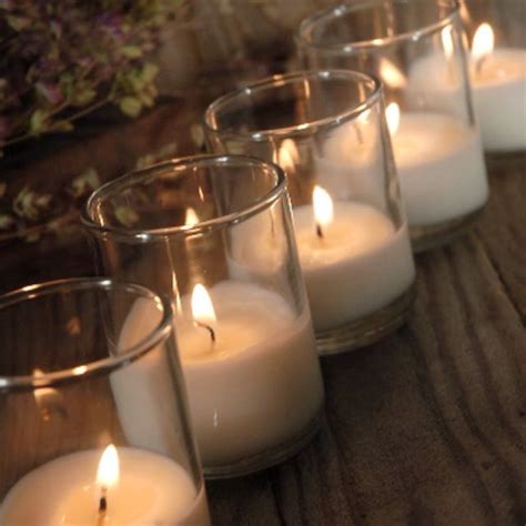 Attn Brides! Pre-poured wax candles last up to 8 hours - about 50 cents a piece at www.save-on ...