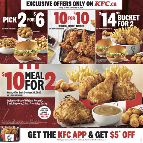 KFC Canada Mailer Coupons (Alberta, Manitoba), until October 20, 2020