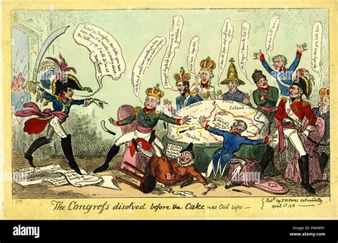 The Congress dissolved before the Cake was Cut up, Caricature on the ...