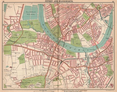 LONDON SW. Putney Wandsworth Fulham Barnes Parson's Green. Tram routes ...