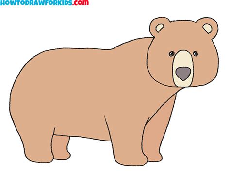 How to Draw a Brown Bear - Easy Drawing Tutorial For Kids