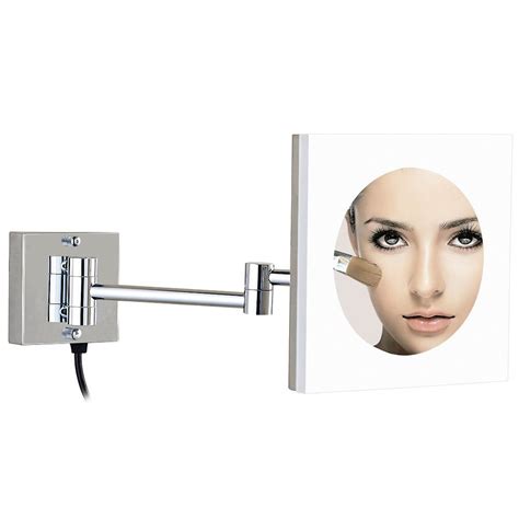 GURUN 8-Inch Adjustable Lighted Wall Mount Magnifying Mirror Acrylic with 7x Magnification ...