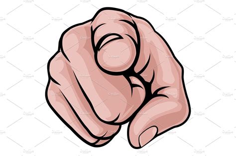 Finger Pointing Cartoon Hand | Illustrator Graphics ~ Creative Market