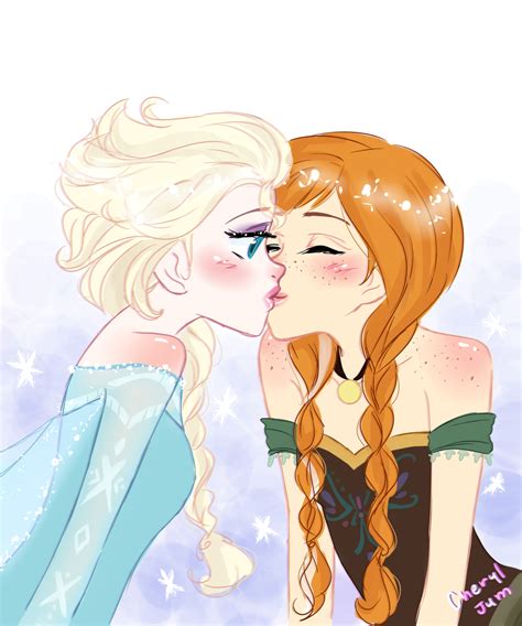 elsa and anna kiss?? by cheryl-jum on DeviantArt